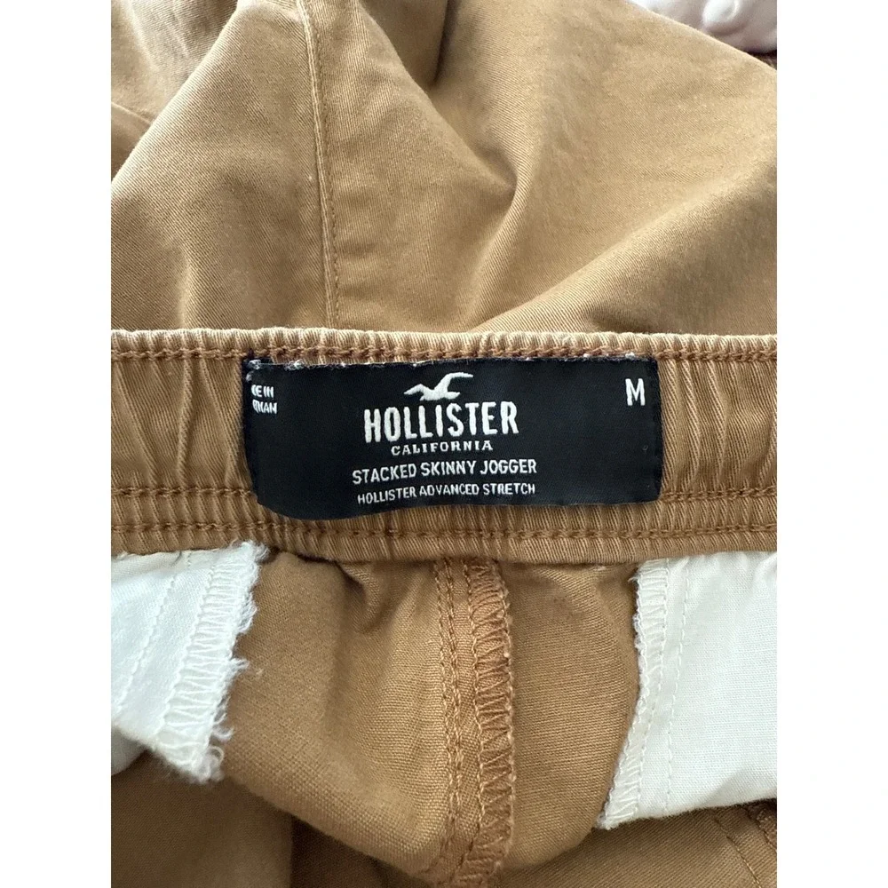 Hollister Mens Stacked Skinny Jogger Pants Tan Size‎ M Advanced Stretch